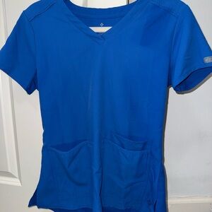 Med Couture V-Neck Scrub Top in Royal Blue